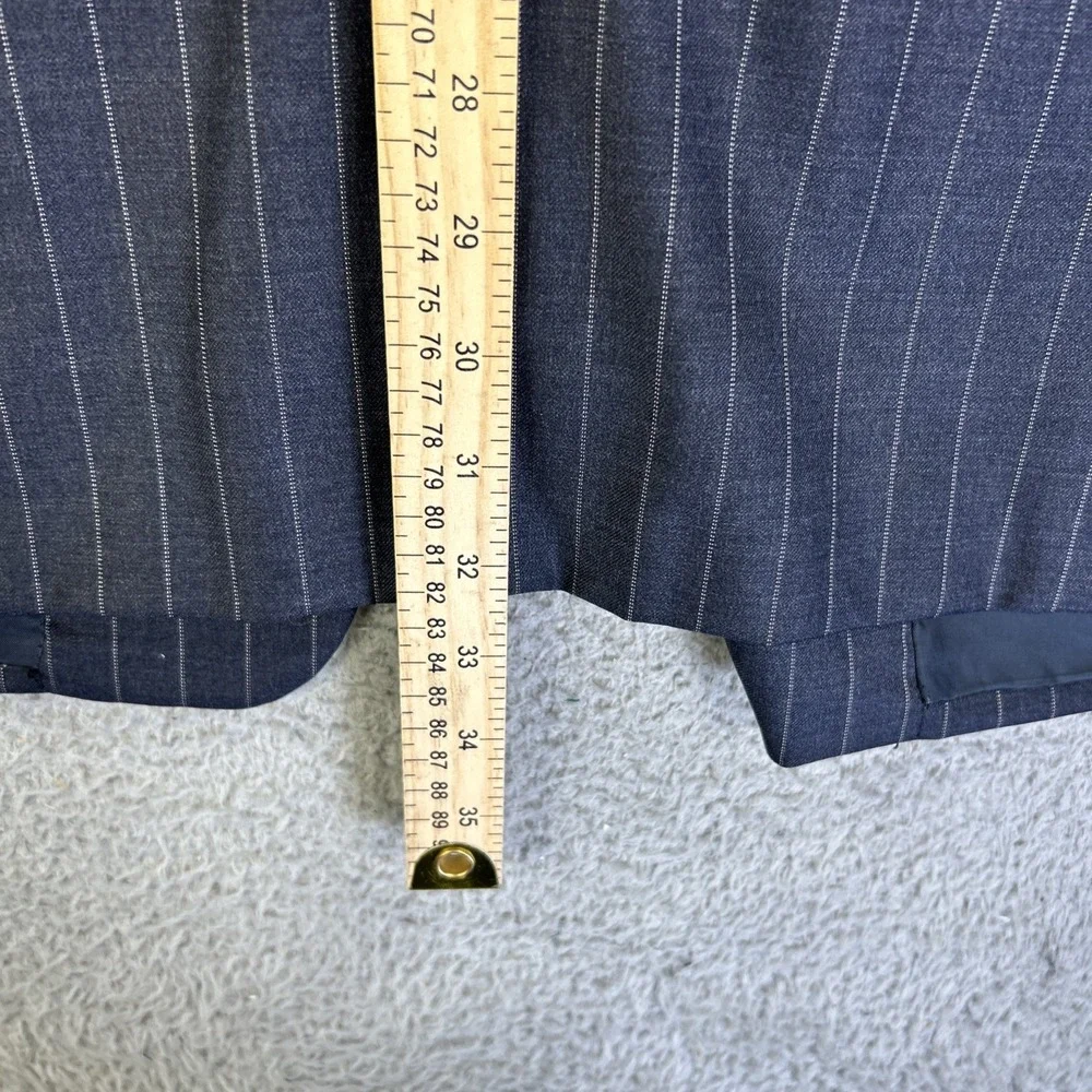 Loro Piana Hickey Freeman Blazer Mens 43 Long Navy Pinstripe Tasmanian 130s Coat